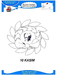 Çocuklar İçin 10 Kasım Boyama Sayfaları 